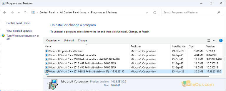 microsoft visual c    redistributable package download