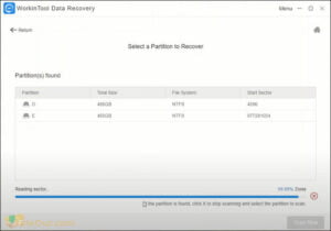 WorkinTool Data Recovery final version for Windows 11 10 8 7 snapshot
